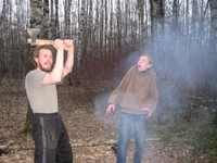 Съемки отечественного фильма ужасов "Топор".